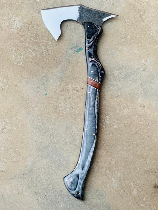 KBS Knives Precision Throwing Tomahawk with Custom Handmade Forged 1095 Steel Blade and Exotic Rosewood Handle – Strike Master