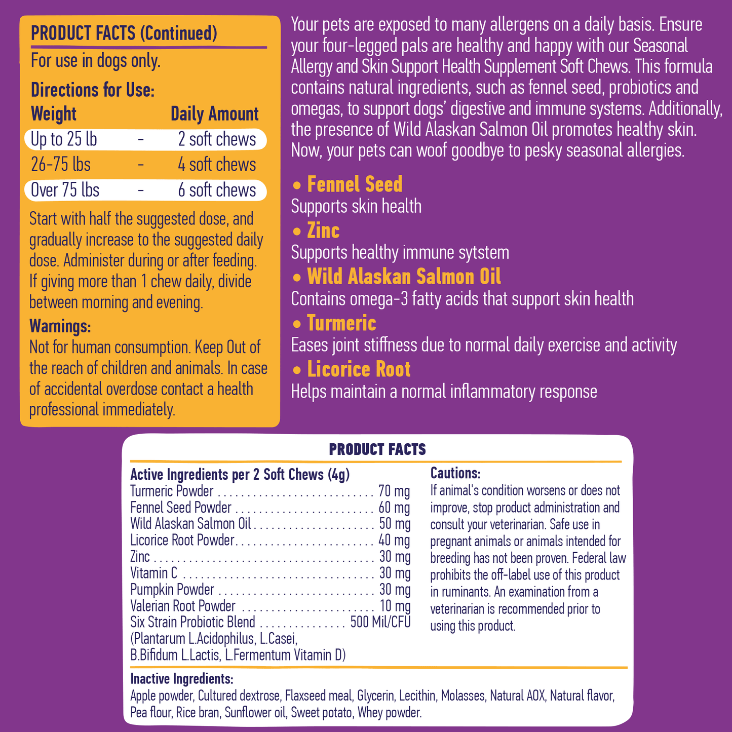 Seasonal Allergy and Skin Support For Dogs 9oz Jar (120 count) - Angler's Pro Tackle & Outdoors