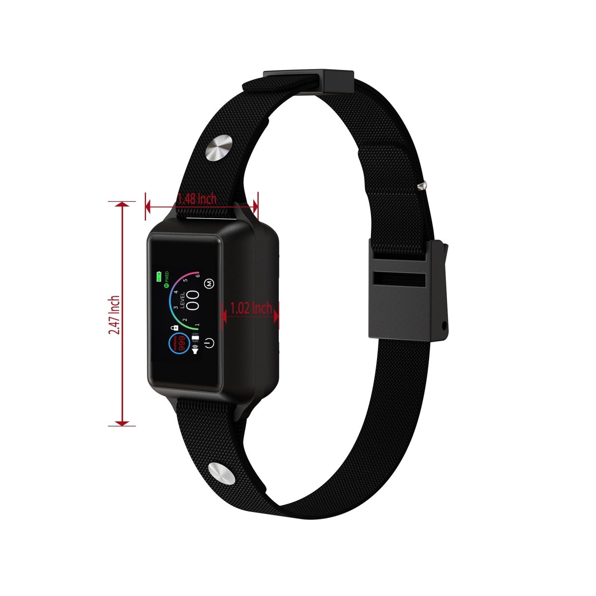 Pawious - Smart Dog Bark Collar B800 Black - Rechargeable, Waterproof IPX68, Small to Large Dogs, Adjustable 5-22in, Color Display