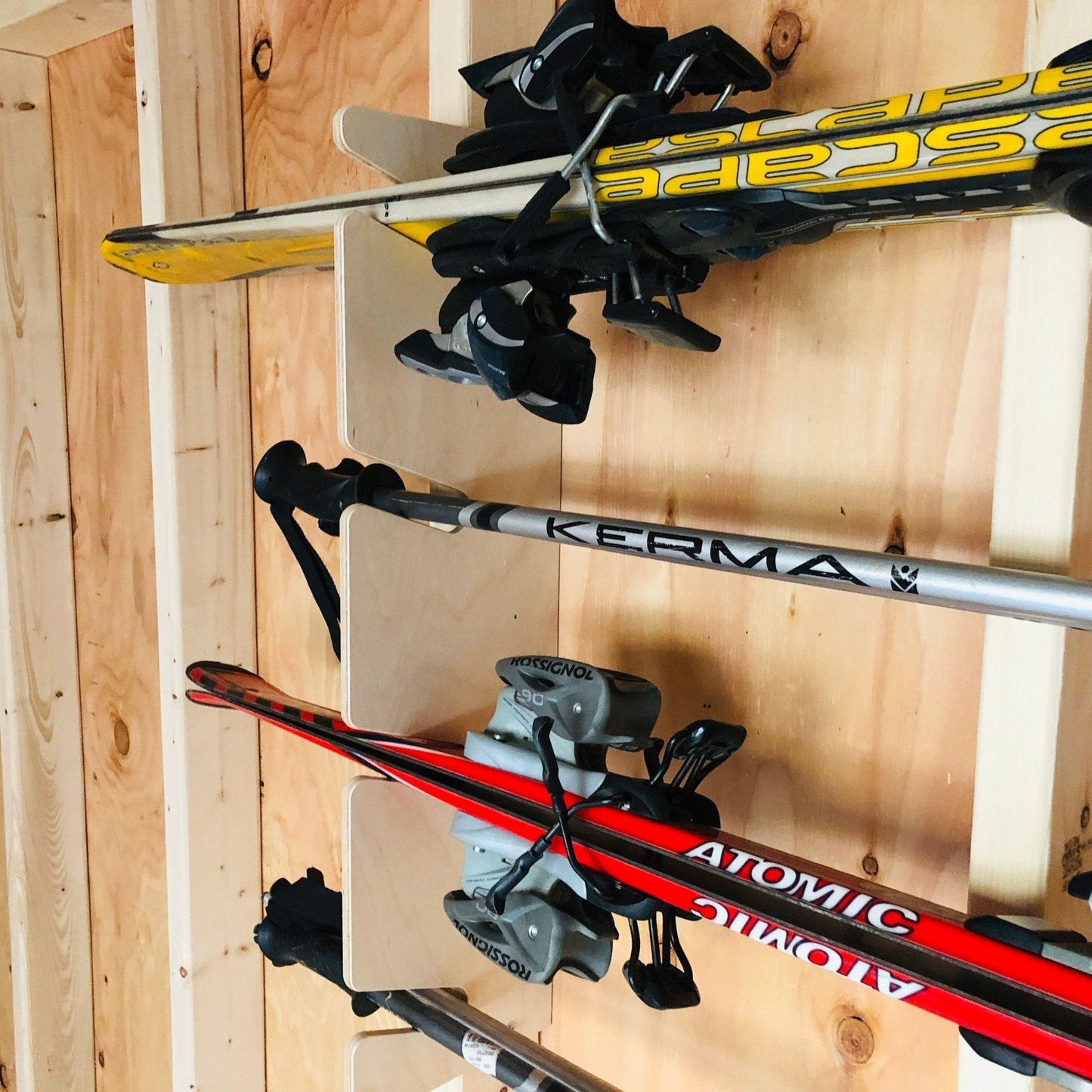 HangThis Up - Snow/Water Ski Organizer, Shed organization, garden shed, yard tools, ski rack