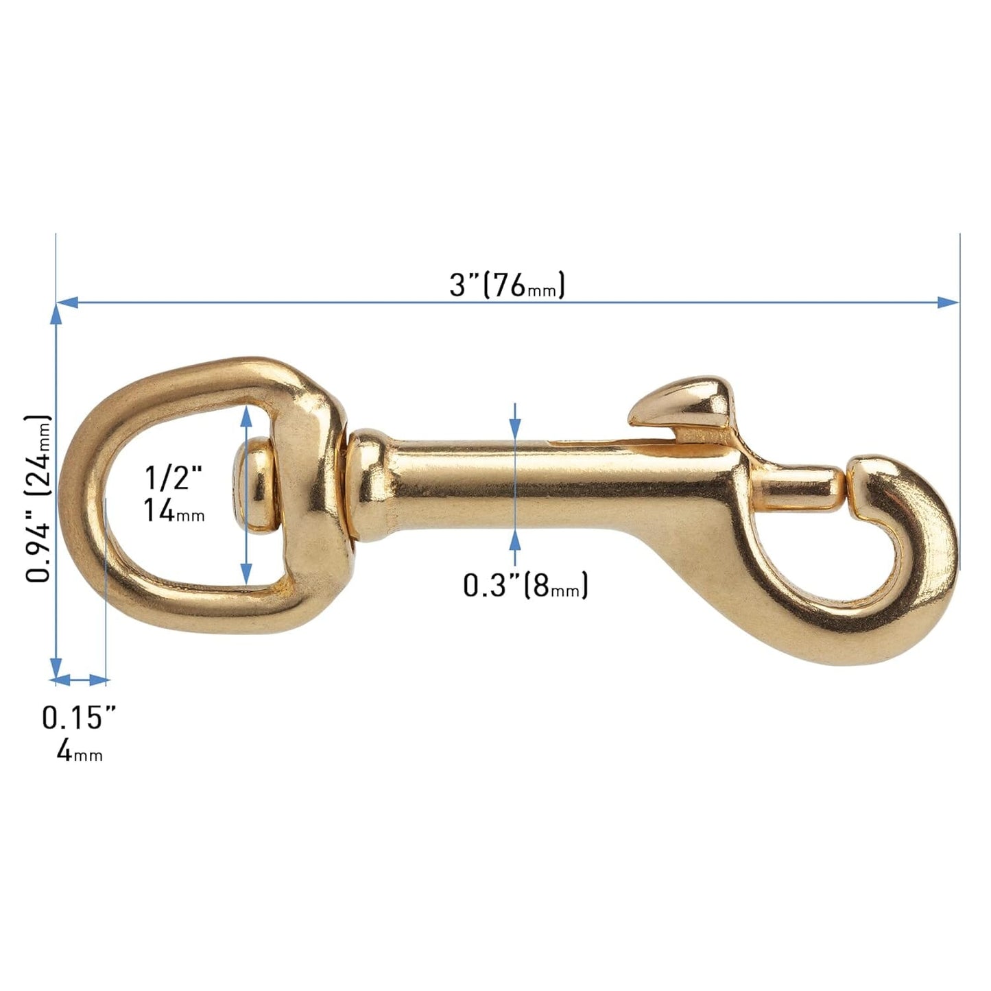 Solid Brass Swivel Snap Hook Heavy Duty Clip - Angler's Pro Tackle & Outdoors