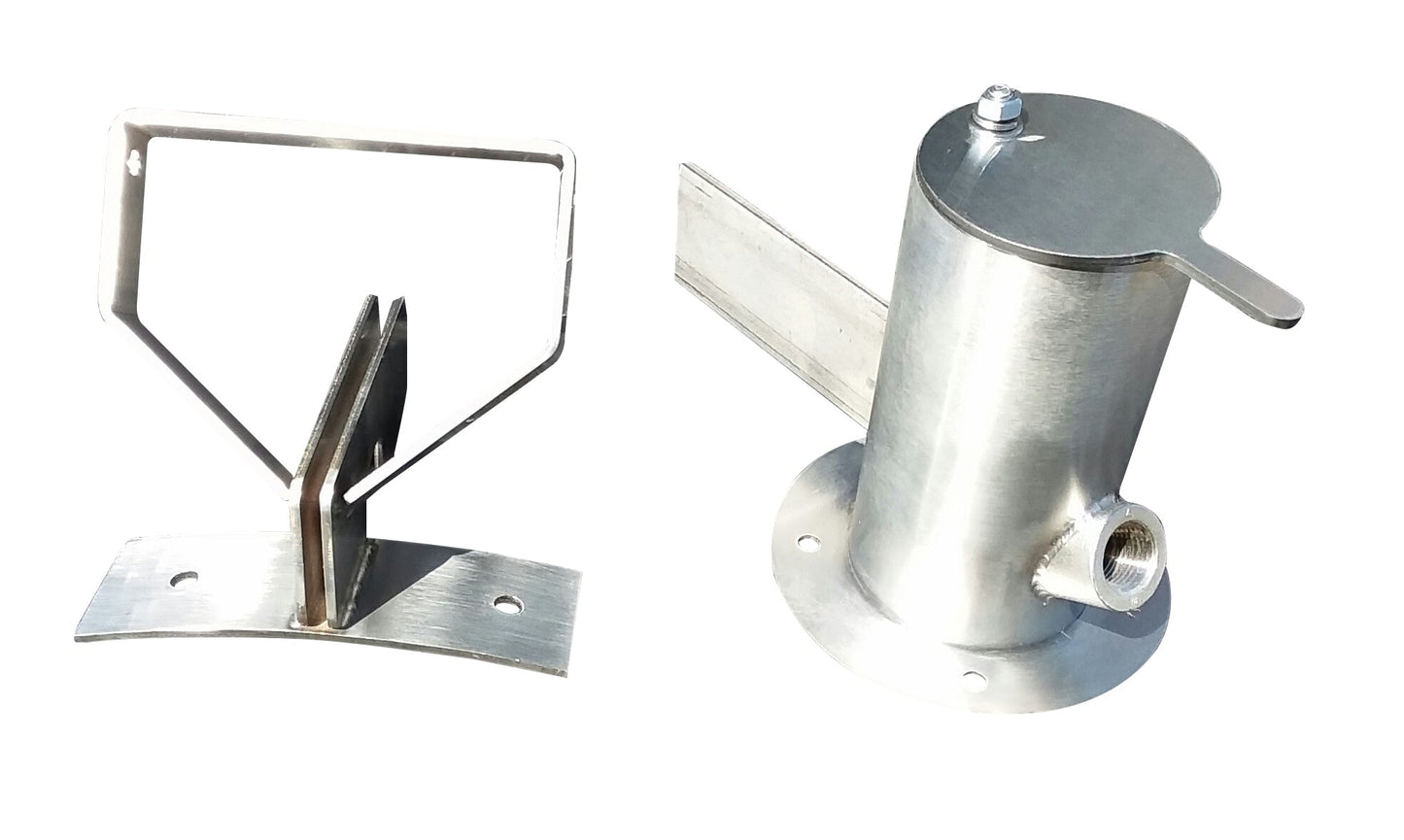 Hunsaker Vortex Smokers Stainless Steel Smoke Stack & Floating-Hinge Assembly