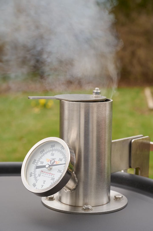 Hunsaker Vortex Smokers Stainless Steel Smoke Stack & Floating-Hinge Assembly