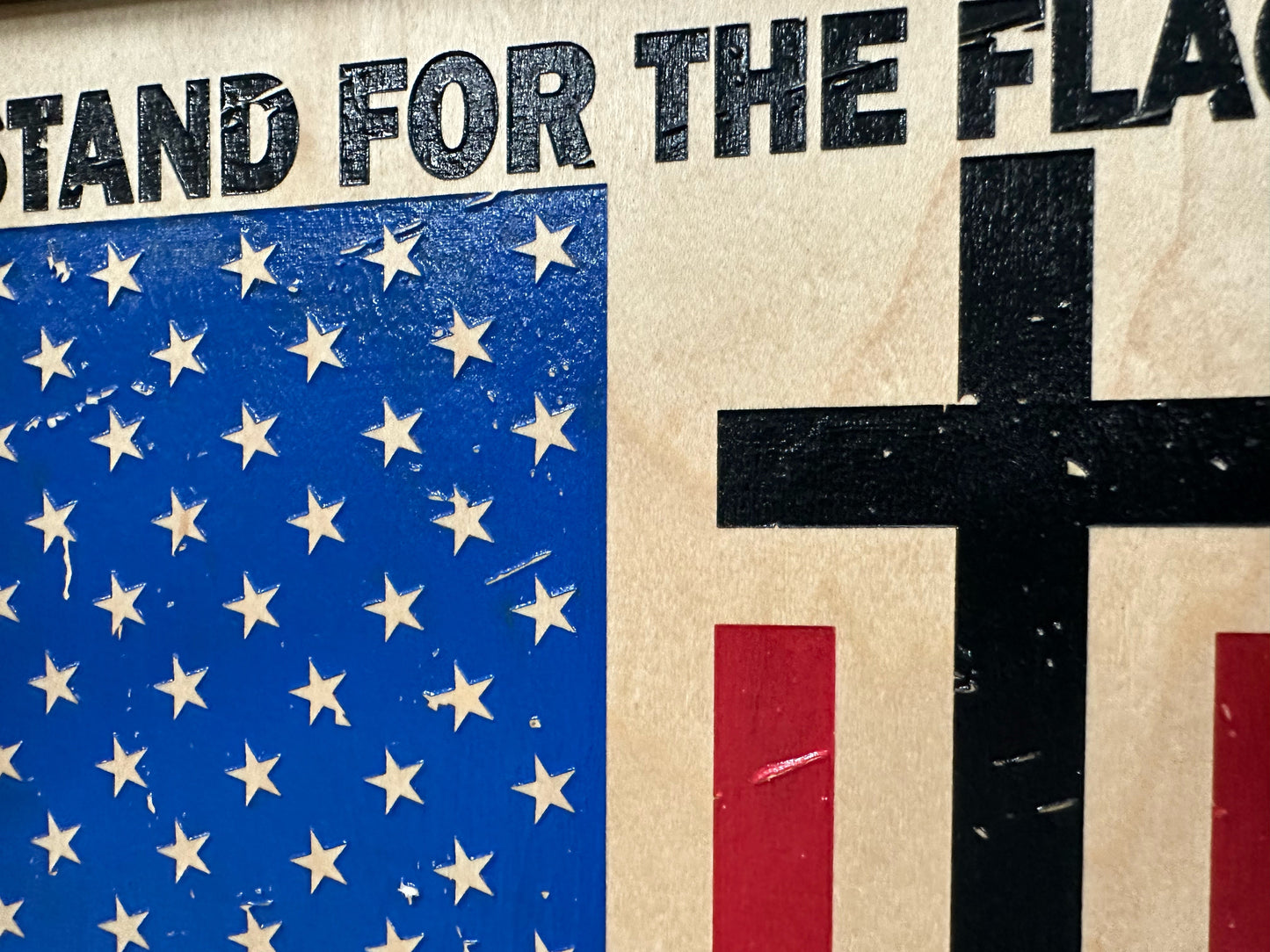 Bellewood Designs - American Flag and Cross Hidden Gun Storage Cabinet