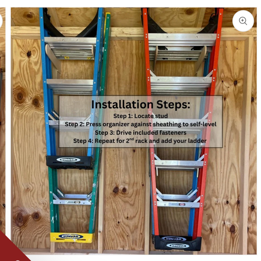 HangThis Up - Step Ladder Organizer, Shed Storage System, Yard Tool Organizer, Garden tool rack, Shed Tool Rack