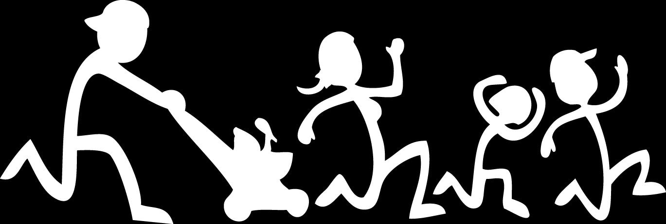 Stick Family Running Away Vinyl Decal - Angler's Pro Tackle & Outdoors