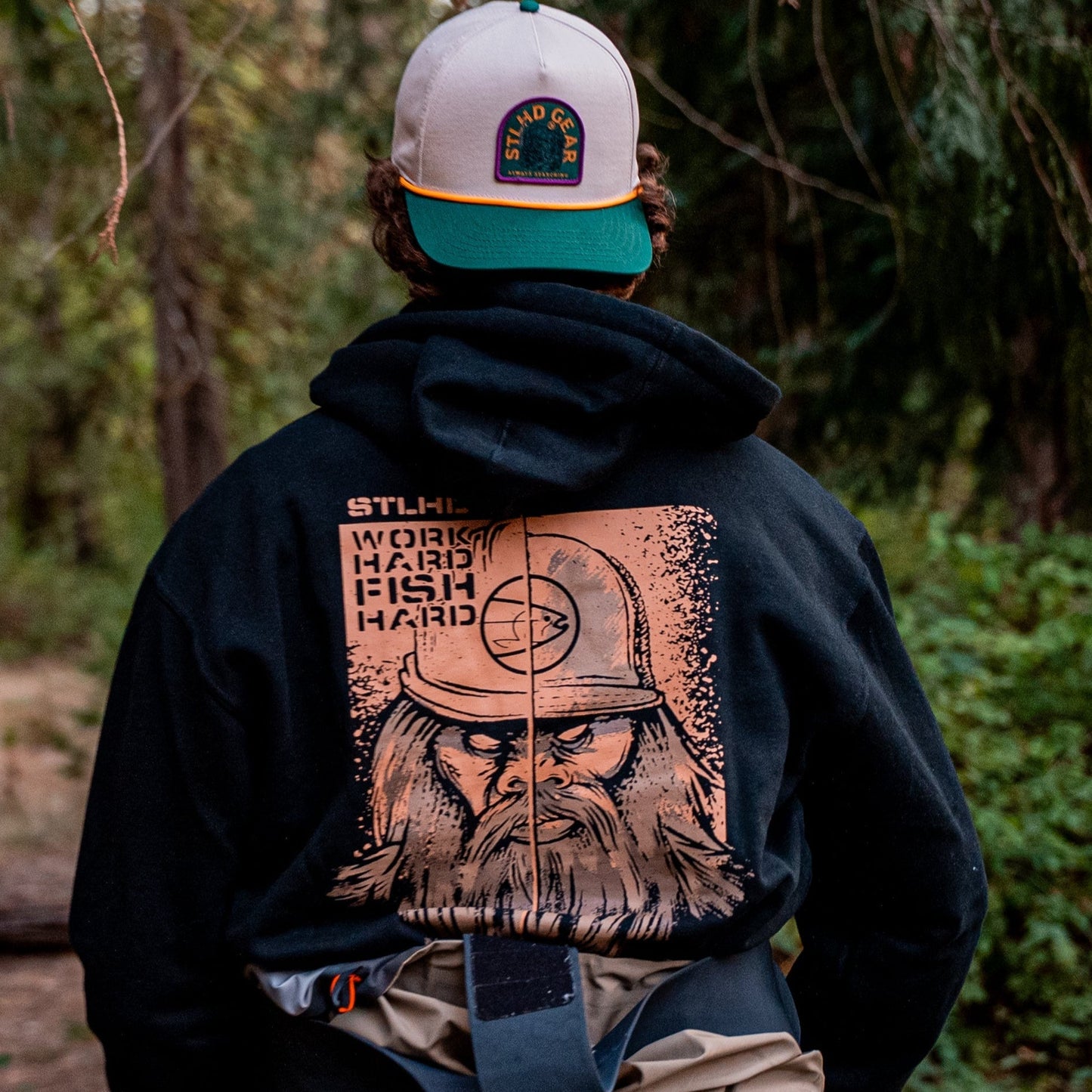 STLHD Men’s Work Hard Fish Hard Premium Hoodie - Angler's Pro Tackle & Outdoors