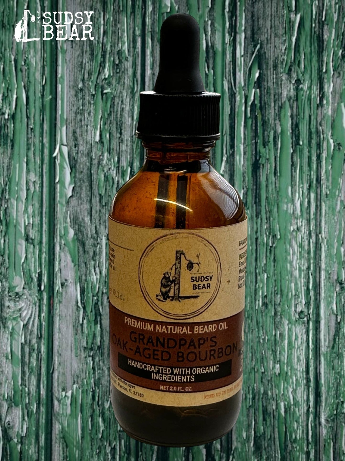 Sudsy Bear - Grandpap's Oak Aged Bourbon - Premium Beard Oil - Angler's Pro Tackle & Outdoors