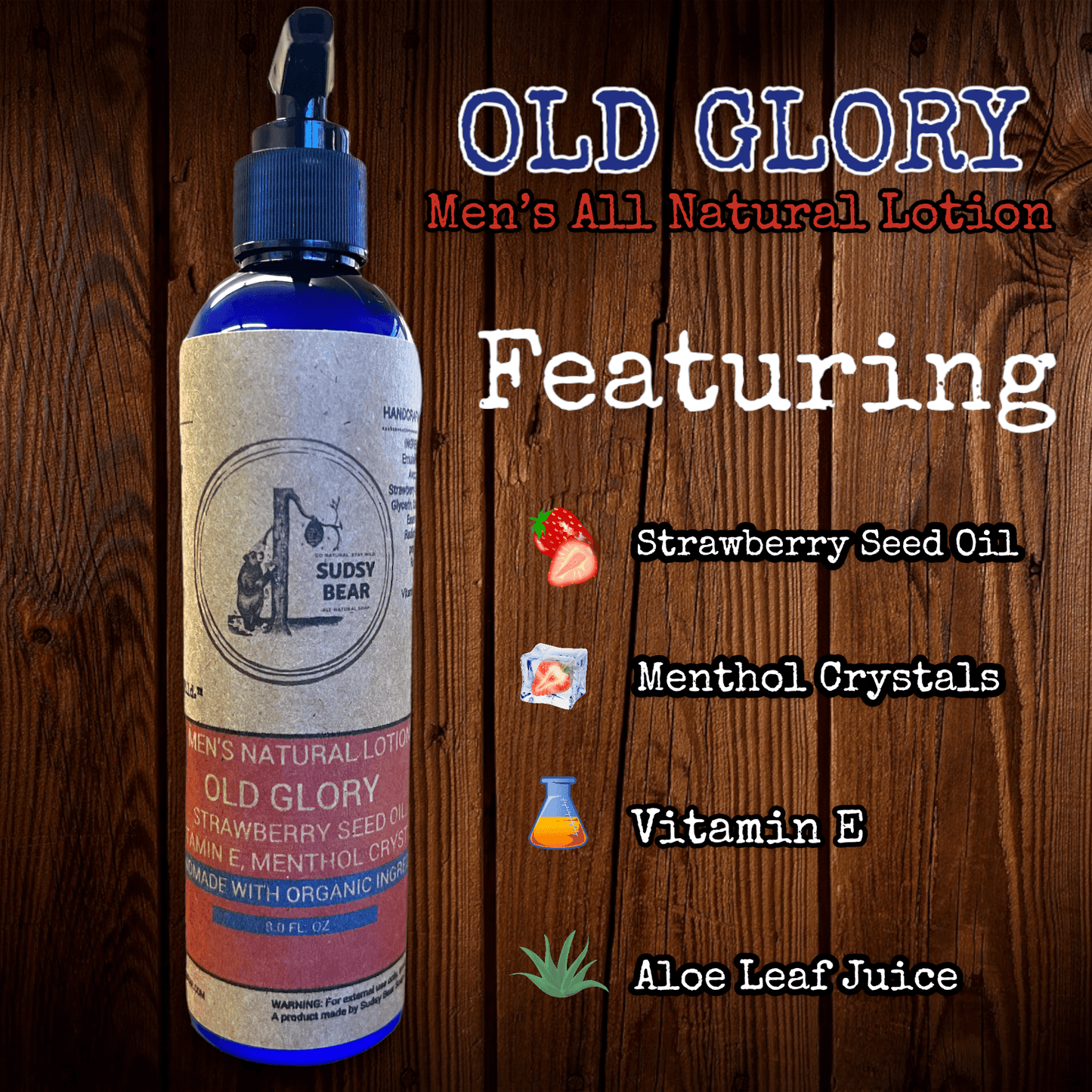 Sudsy Bear - Old Glory Men's Lotion - Angler's Pro Tackle & Outdoors