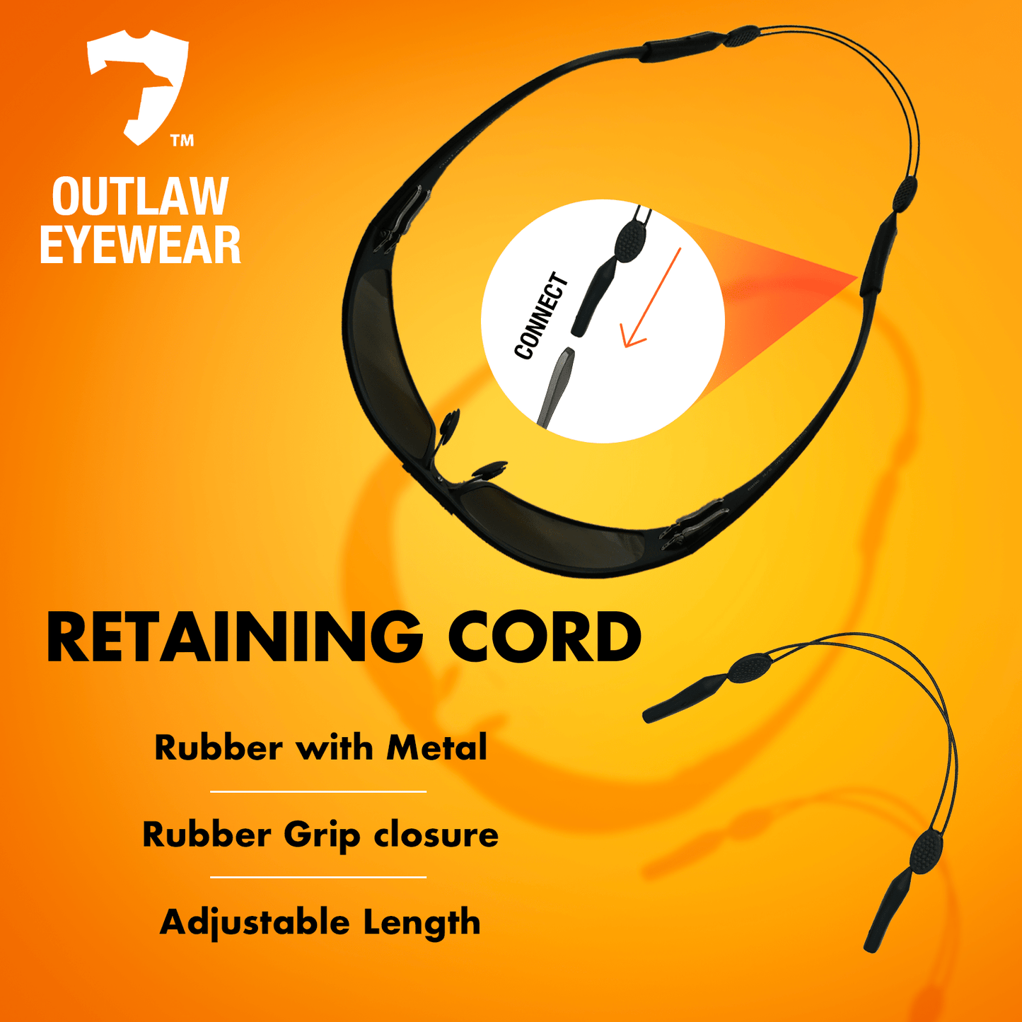 Tactical Glasses Retaining Cord & Oversized Cleaning Cloth - Angler's Pro Tackle & Outdoors