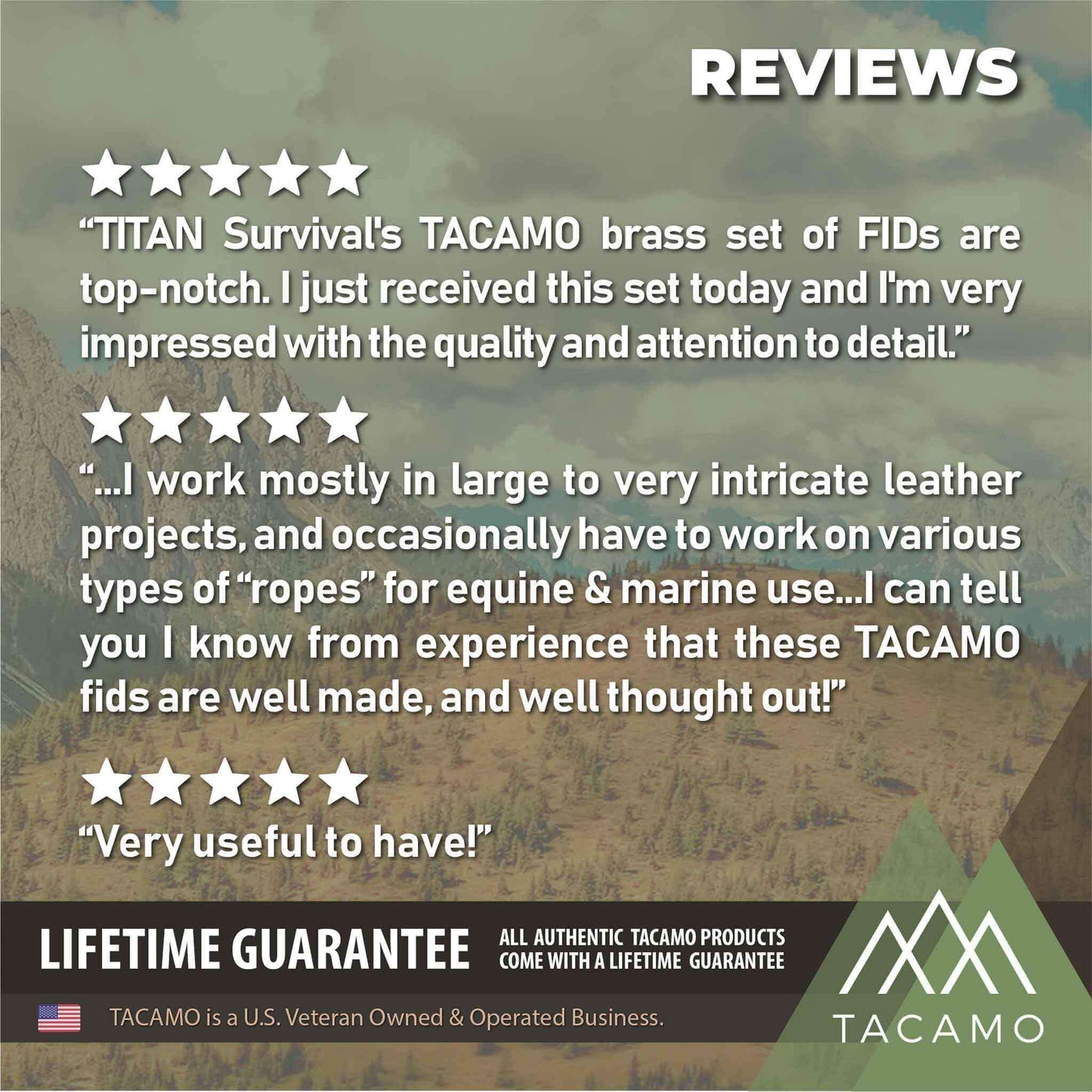 TITAN Survival 7 - Piece Professional Brass Paracord FIDS Set - Angler's Pro Tackle & Outdoors