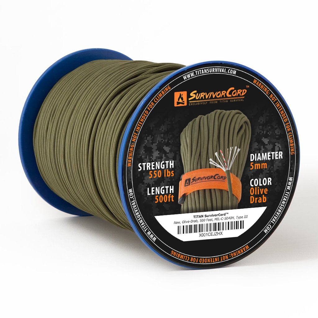 TITAN Survival SurvivorCord | OLIVE - DRAB - Angler's Pro Tackle & Outdoors