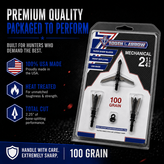 TOTA 2 Blade Expandable Mechanical Broadhead | 2.25 Inch Cutting Diameter |TOTA | 100 grain