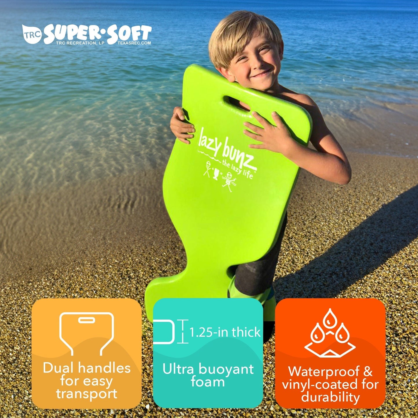 TRC Recreation Lazy Bunz Foam Water Saddle Swimming Pool Float, Bahama Blue - Angler's Pro Tackle & Outdoors