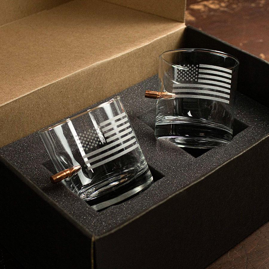 BenShot - US Flag Rocks Glass - 11oz