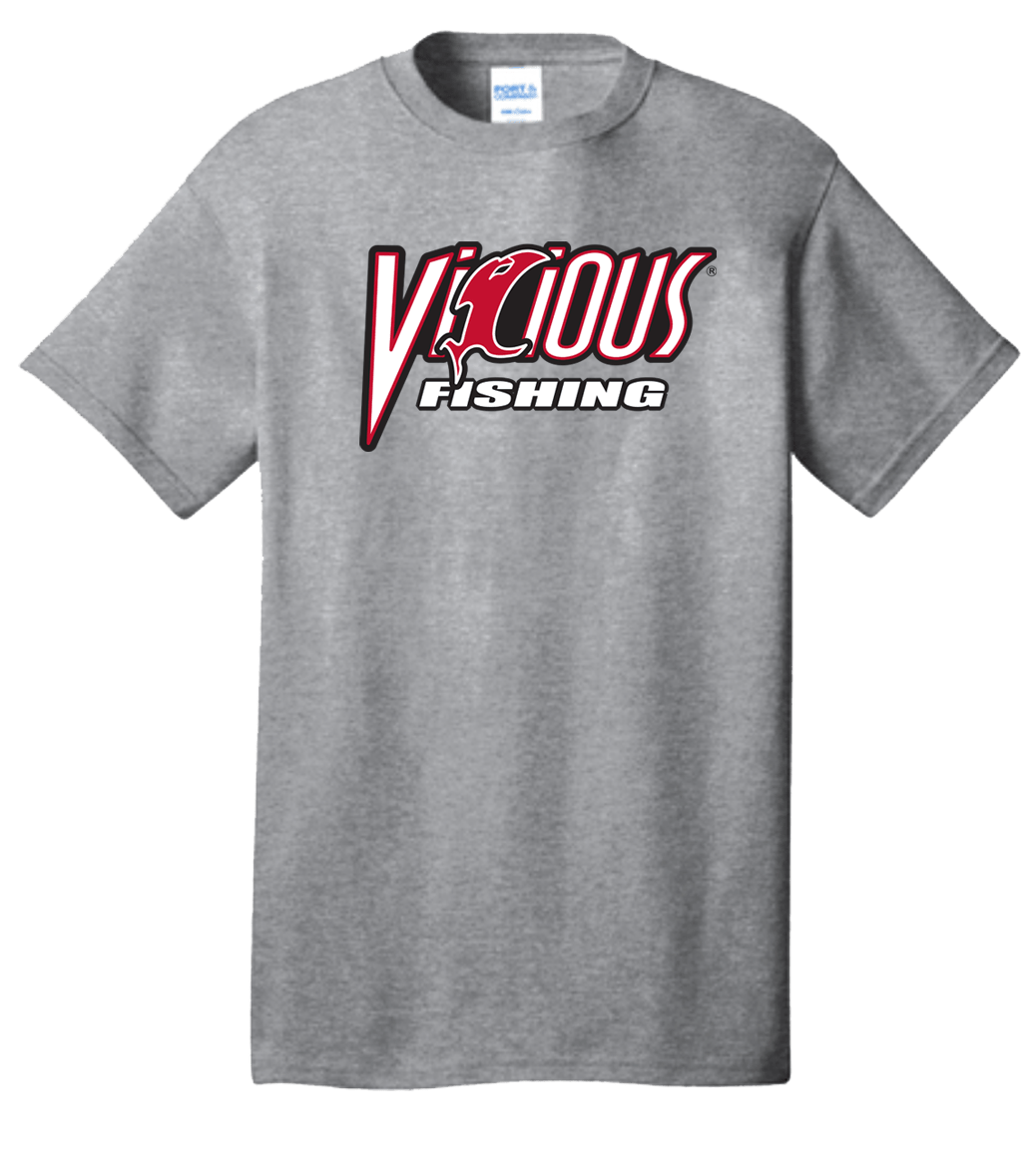 Vicious Fishing Logo Tee - Classic Grey - Angler's Pro Tackle & Outdoors