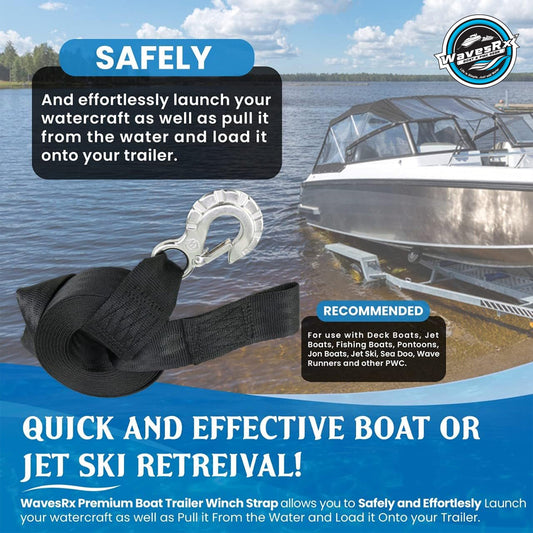 WavesRx BOAT TRAILER WINCH STRAP - Angler's Pro Tackle & Outdoors