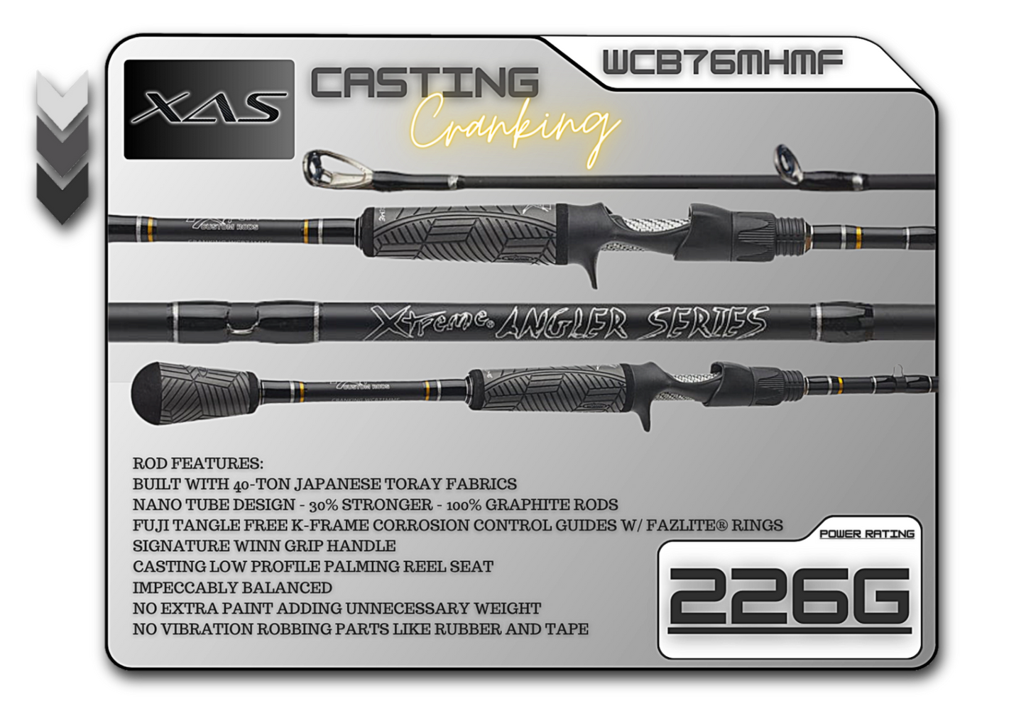 Fish Xtreme Rods WCB76MHMF 7'6" Medium Hvy Mod-Fast **Cranking**
