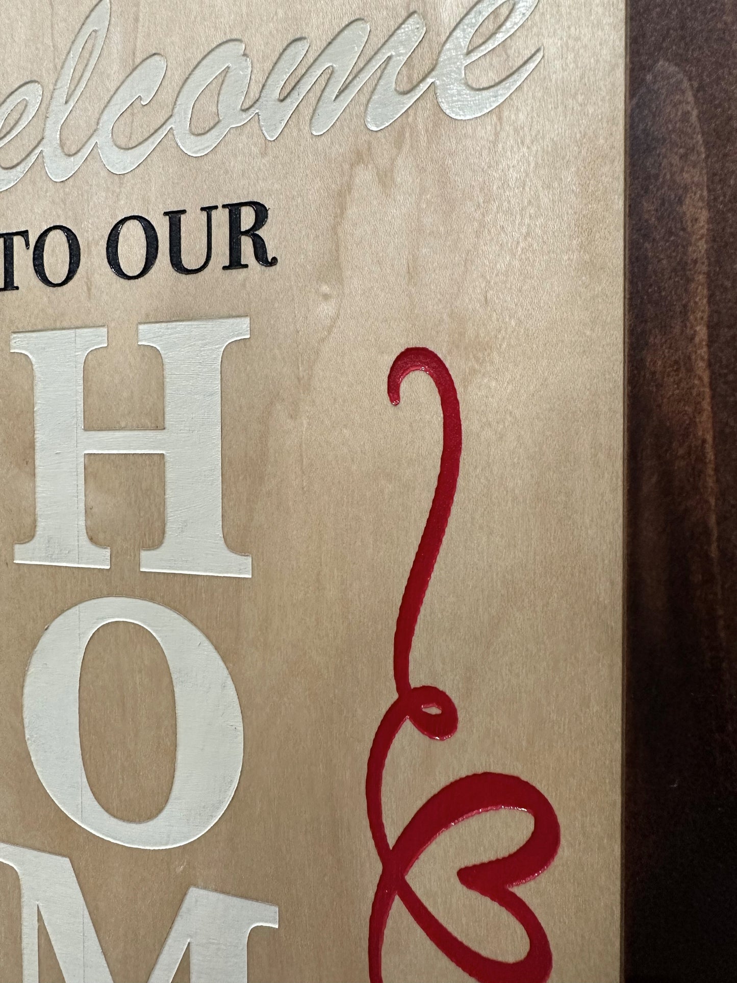 Bellewood Designs - Wood Secure Gun Safe Welcome to our Home Wall Decor (Red Oak)