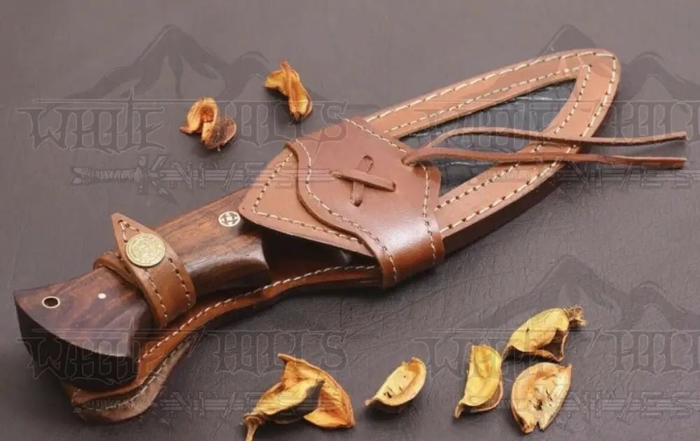 White Hills Knives 10" Handmade Hunting Bushcraft Knife Forged Damascus Steel Survival EDC Walnut Handle WH 3416 - Angler's Pro Tackle & Outdoors