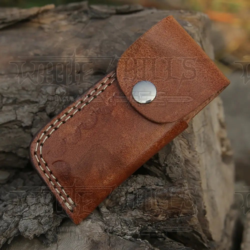 White Hills Knives 6.5" Handmade Damascus Pocket Knife - Folding Pocket Knife - Color Wood Handle WH 5032 - Angler's Pro Tackle & Outdoors