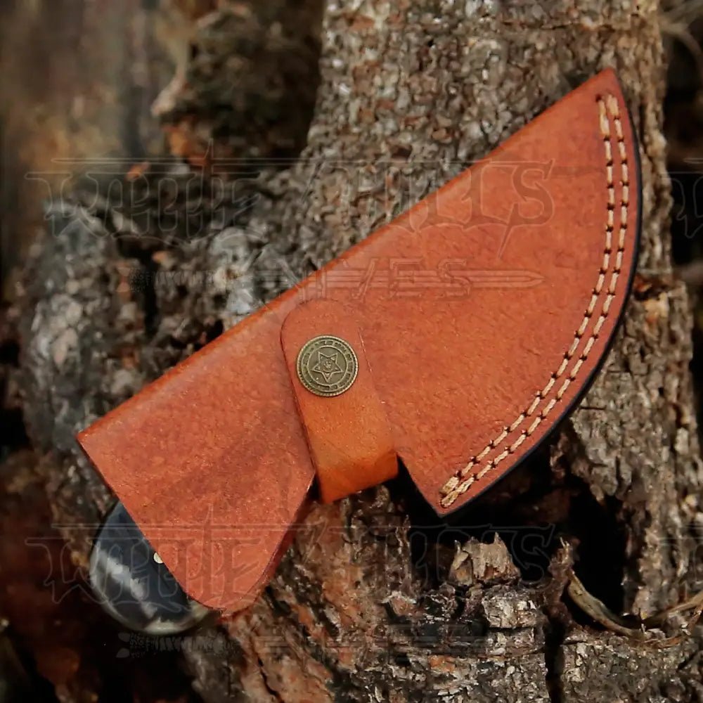 White Hills Knives 7” Handmade Damascus Steel Skinner Knife - Ram Horn Handle - Full Tang - Angler's Pro Tackle & Outdoors