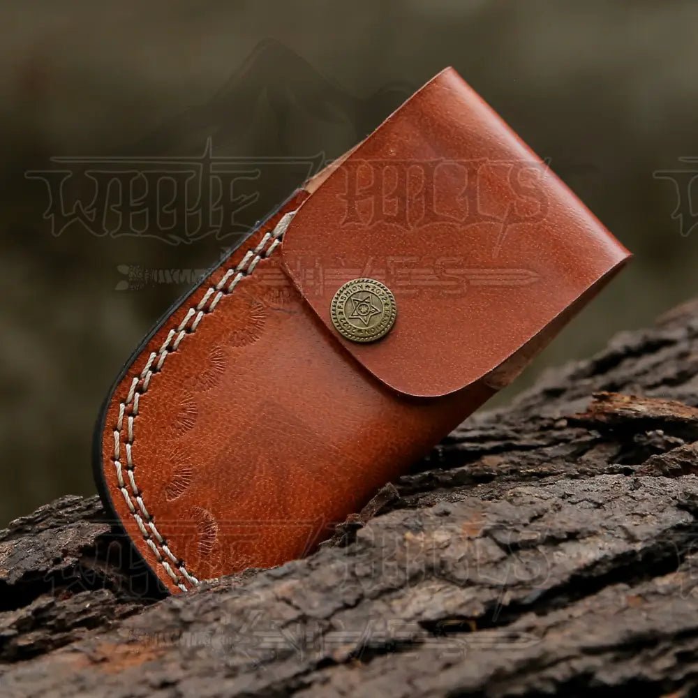 White Hills Knives 7" Handmade Forged Damascus Pocket Folding Knife - Stag Antler Handle - Damascus Bolster WH 3530 - Angler's Pro Tackle & Outdoors