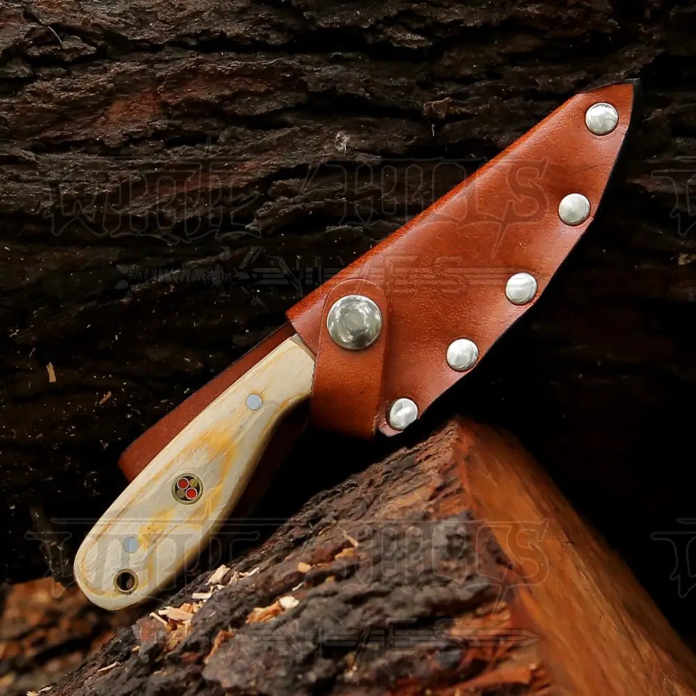 White Hills Knives Hand Forged Full Tang Skinner Knife - Olive Wood Handle - D2 Steel - 7 inches - SK - 012 - Angler's Pro Tackle & Outdoors