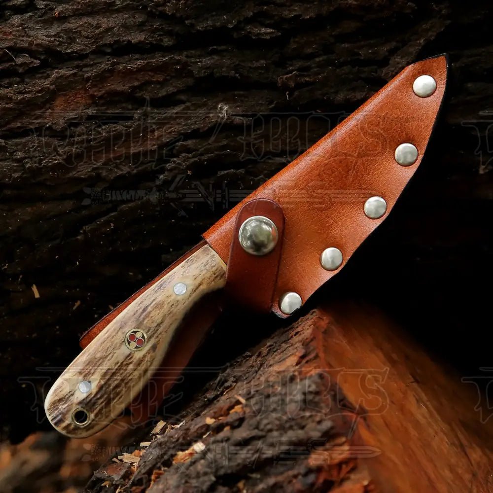 White Hills Knives Hand Forged Full Tang Skinner Knife - Stag Antler Handle - D2 Steel - 7 inches - SK - 016 - Angler's Pro Tackle & Outdoors