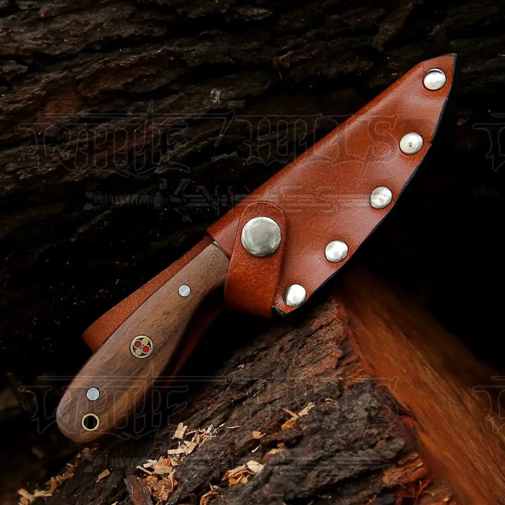 White Hills Knives Hand Forged Full Tang Skinner Knife - Walnut Wood Handle - D2 Steel - 7 inches - SK - 013 - Angler's Pro Tackle & Outdoors
