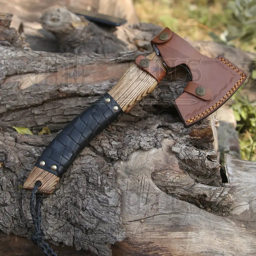 White Hills Knives Small Forged Carbon Steel Axe with Ash Wood Shaft - Viking Axe X801 - 14 - Angler's Pro Tackle & Outdoors