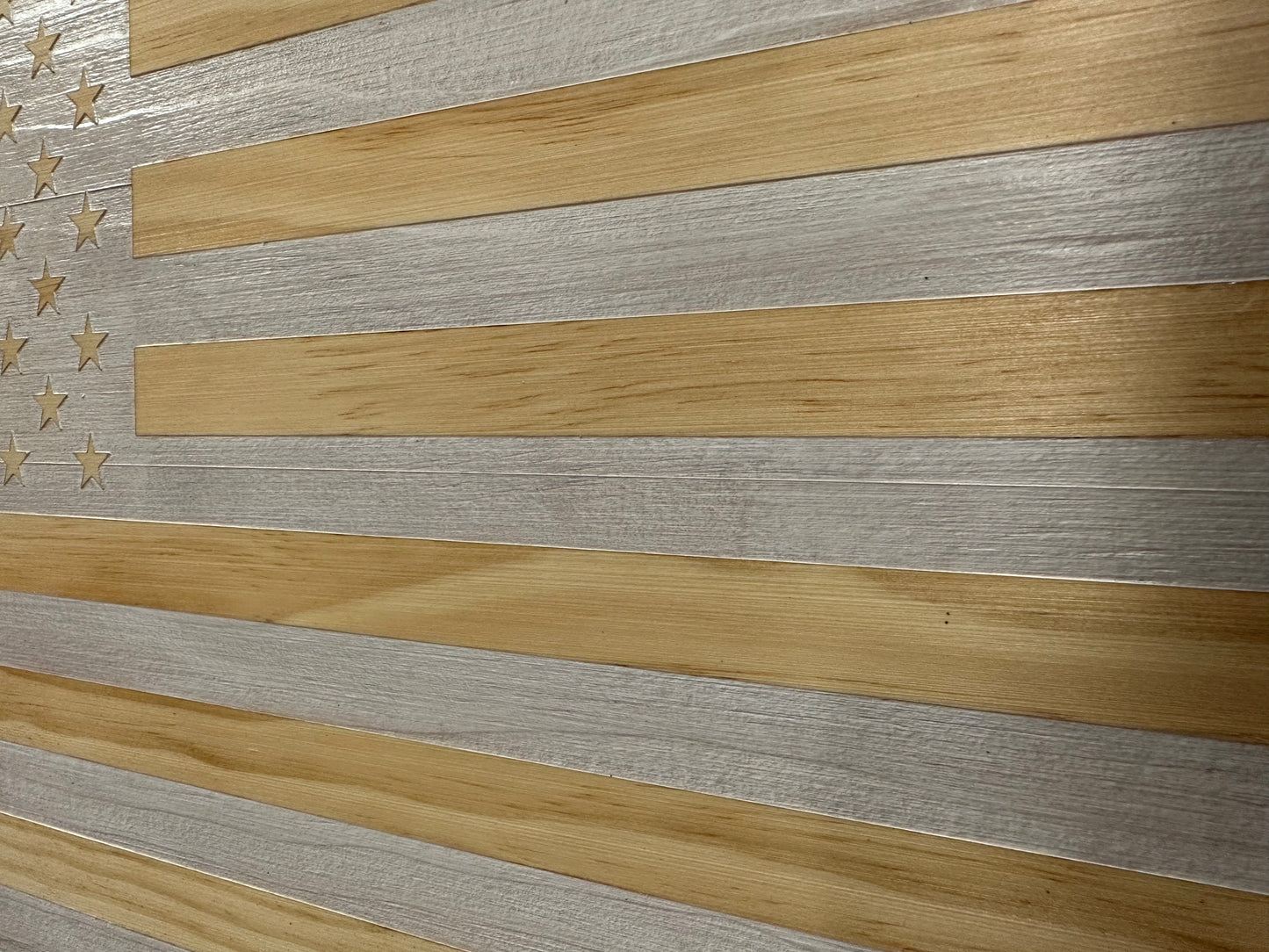 Bellewood Designs - American Flag Decorative & Secure Wall-Mounted Gun Cabinet (Whitewashed)