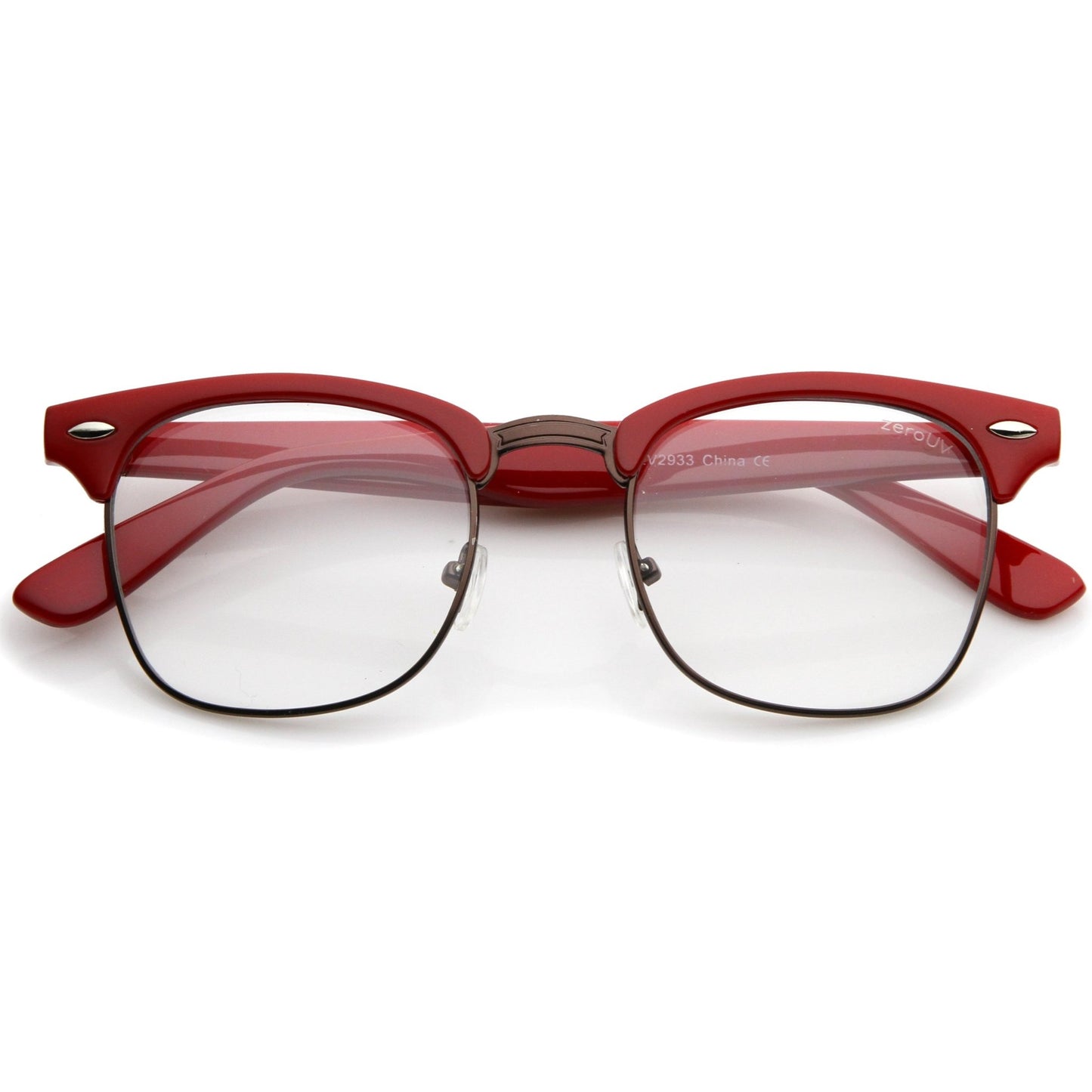 zeroUV Vintage Inspired Classic Horned Rim Half Frame Clear Lens Glasses 2933 - Angler's Pro Tackle & Outdoors