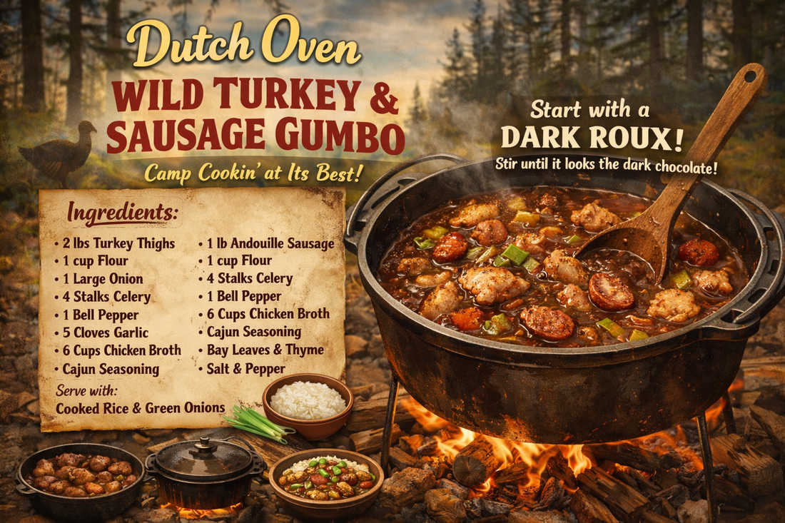 Dutch Oven Wild Turkey and Sausage Gumbo