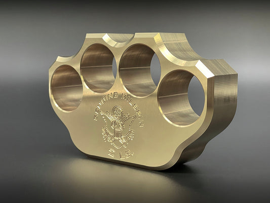 Milspin 2LB Brass Knuckle Non-Customizable Paperweight (Milspin Logo Only)