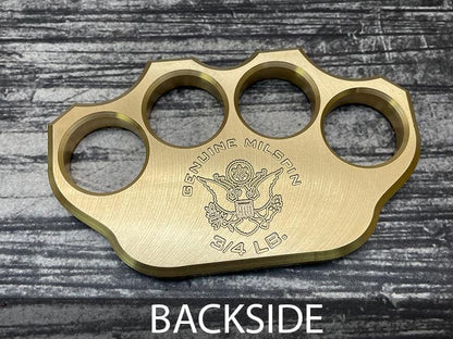 Milspin 3/4lb Brass Knuckle F*ck Around Find Out Solid Brass Paperweight