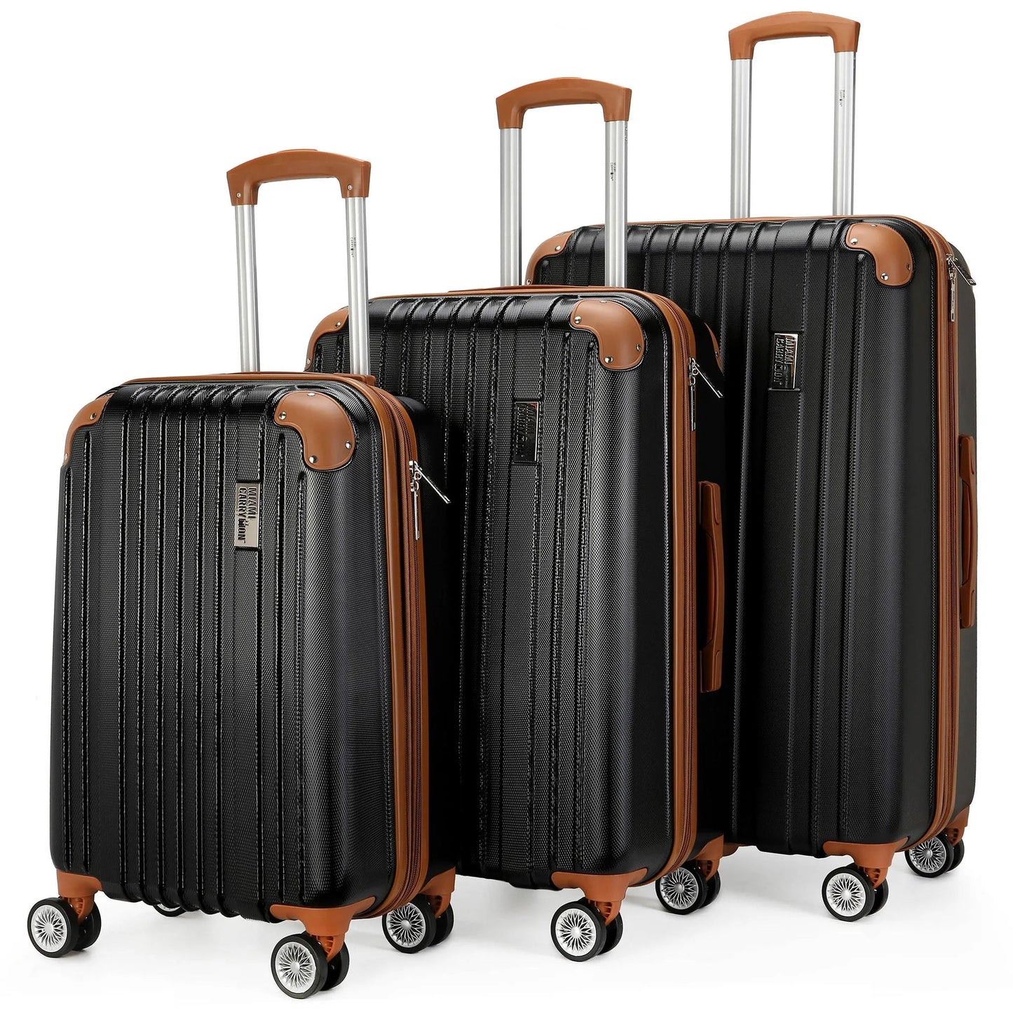 Miami Carry On Collins 3 Piece Expandable Retro Luggage Set