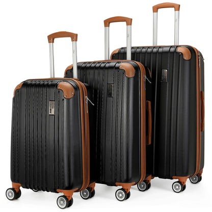 Miami Carry On Collins 3 Piece Expandable Retro Luggage Set