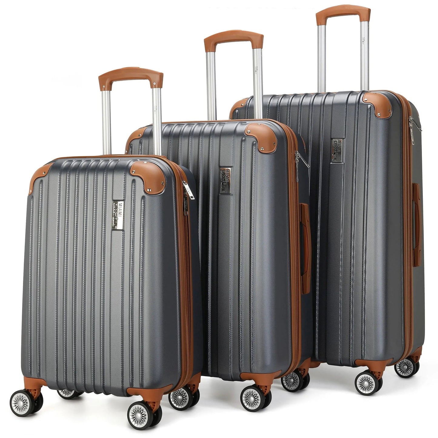 Miami Carry On Collins 3 Piece Expandable Retro Luggage Set