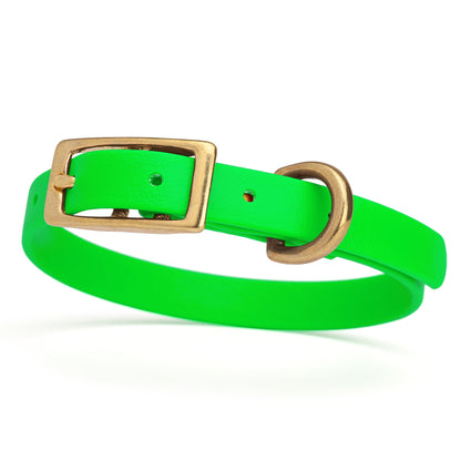 Dogline Viper Biothane Waterproof Dog Collar - Brass Hardware - Size XS (9" - 12")