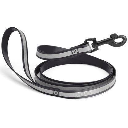 Dogline Reflective Biothane Dog Leash with Black Hardware
