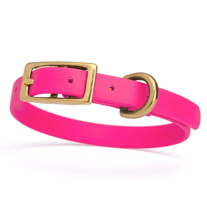 Dogline Viper Biothane Waterproof Dog Collar - Brass Hardware - Size XS (9" - 12")