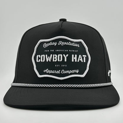 Cowboy Revolution “Cowboy Hat” Performance Patch Rope Hat - Black