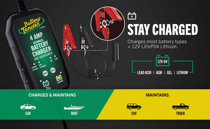 Battery Tender® 4 AMP Power Tender® 12V / 6V Switchable Battery Charger