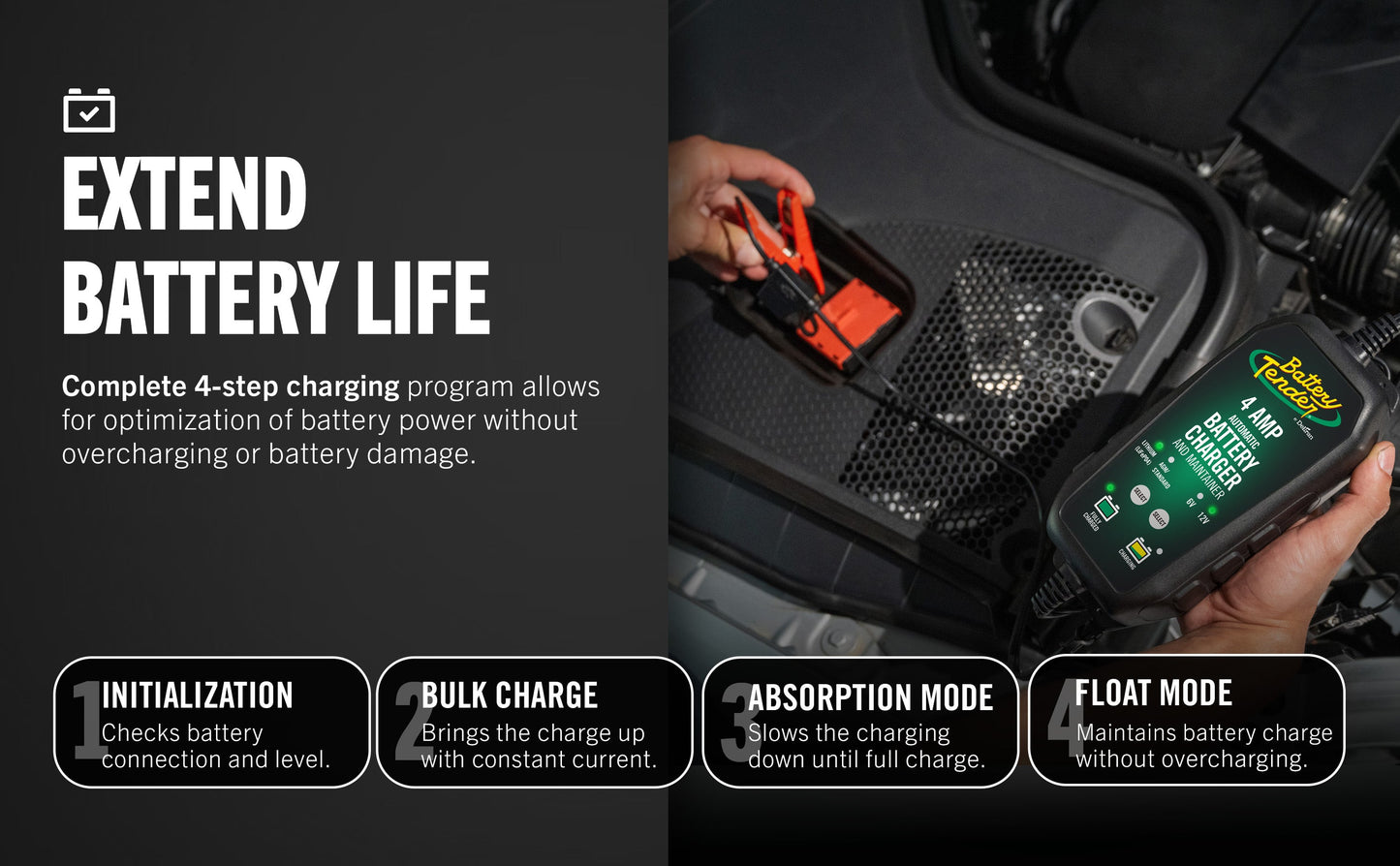 Battery Tender® 4 AMP Power Tender® 12V / 6V Switchable Battery Charger