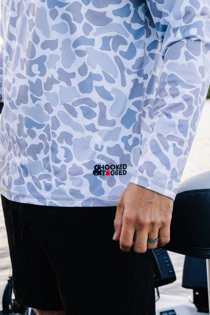Hooked & Tagged  - Men's Old School Camo Performance Hoodies