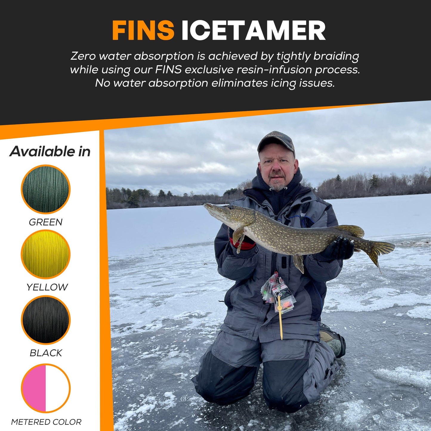 FINS Fishing Icetamer Ice Fishing Braid