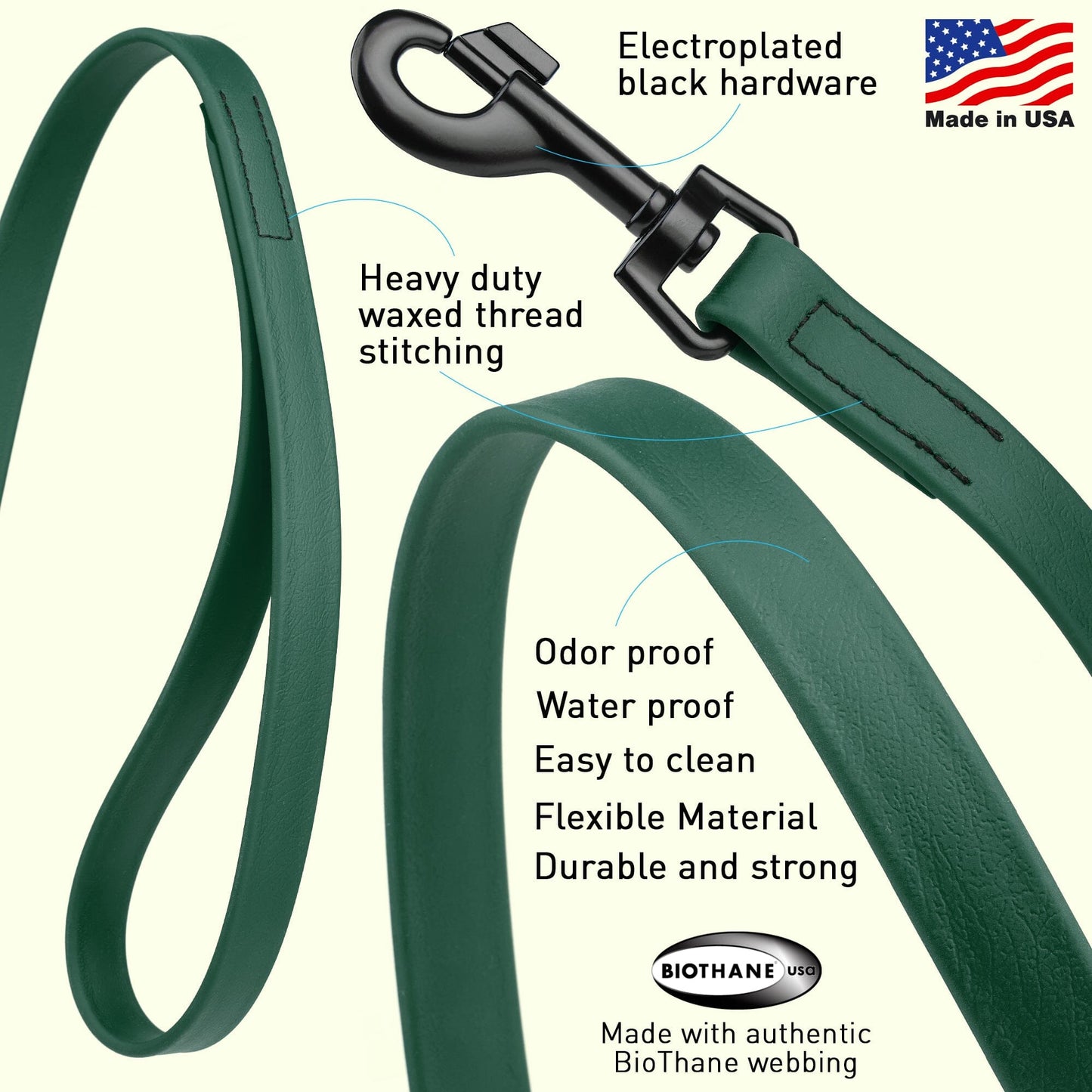 Dogline Biothane Waterproof Leash 4 ft