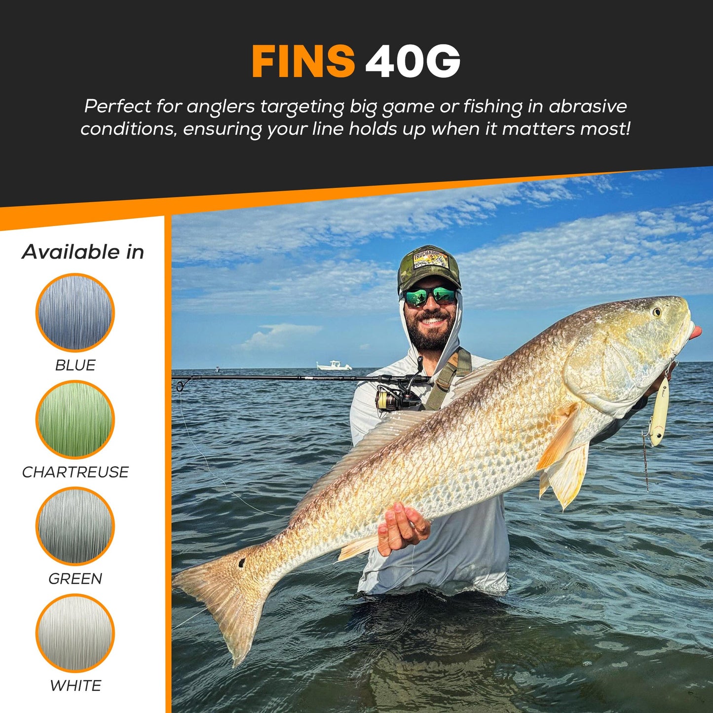 FINS Fishing 40G Fishing Braid 5-50lb.