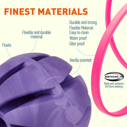 Dogline Rubber Spiral Ball with Biothane Handle